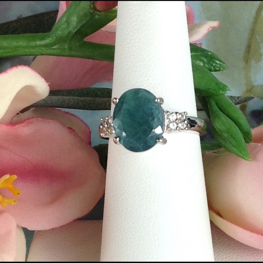 Genuine Rare Green Grandidierite Ring